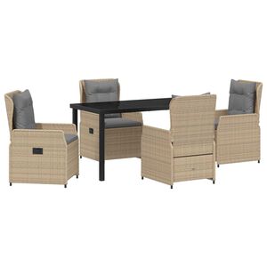 vidaXL Vrtni set za objed 5 pcs Bež i svijetlo siva poliratan