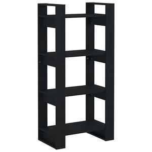vidaXL Ormarić za knjige / pregrada crni 60x35x125 cm od masivnog drva