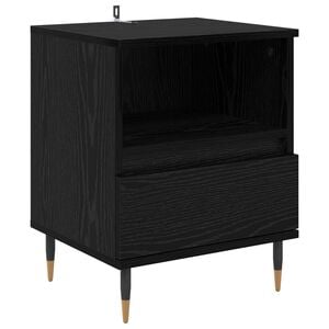 vidaXL Noćni ormar Crni hrast 40 x 35 x 50 cm Konstruirano drvo