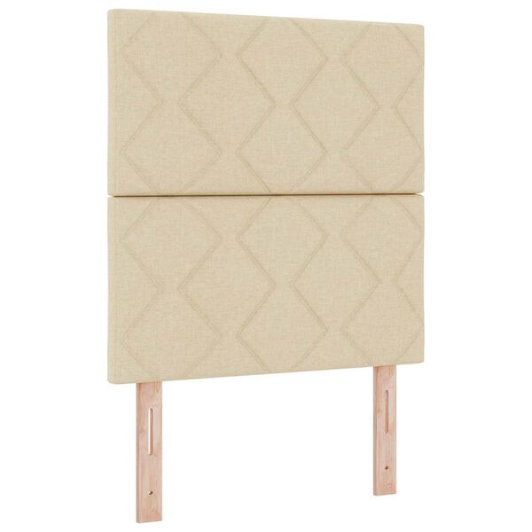 vidaXL LED Box Spring Krevet s madracem Krema 80 x 200 cm tkanina