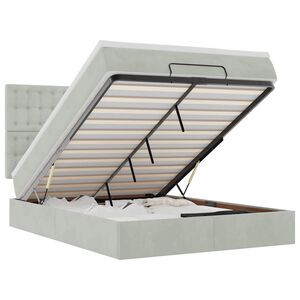 vidaXL Otomanski krevet s madracima svijetlosivi 140x190 cm bar&scaron;unasti