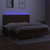 vidaXL Krevet box spring s madracem LED tamnosmeđi 200x200 cm tkanina