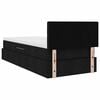vidaXL Krevet s prostorom za pohranu s LED-om Crna 90 x 190 cm tkanina