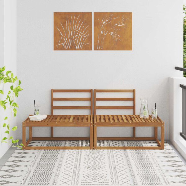 vidaXL Vanjski krajnji kauč 2 Komad Prirodna 182,5 x 63 x 73 cm