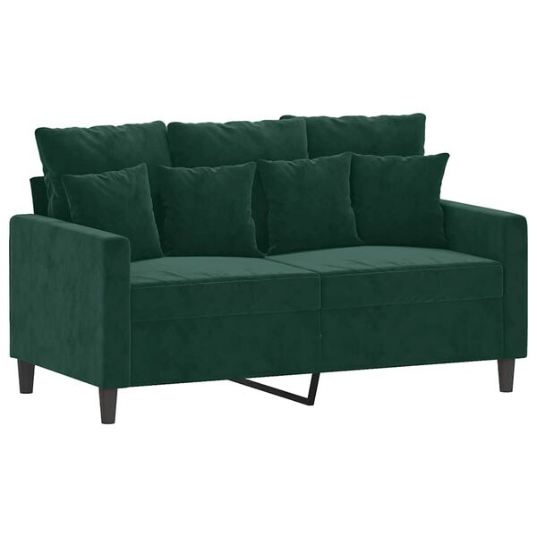 vidaXL 3-dijelni set sofa s jastucima tamnozeleni bar&scaron;unasti