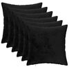 vidaXL Presvlaka za jastuk 6 pcs HEERLEN Crna 30 x 30 cm Flanel