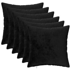 vidaXL Presvlaka za jastuk 6 pcs HEERLEN Crna 30 x 30 cm Flanel