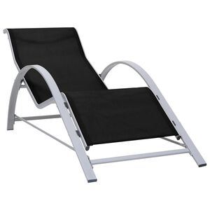 vidaXL Ležaljka za sunčanje od tekstilena i aluminija crna