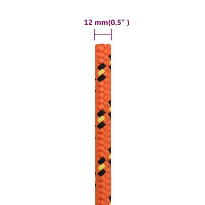 vidaXL Brodski konop narančasti 12 mm 50 m od polipropilena