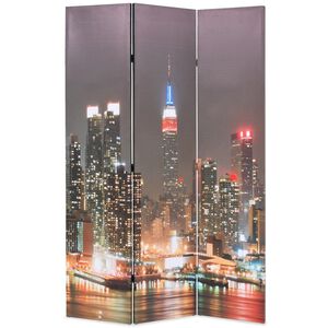 vidaXL Sklopiva sobna pregrada sa slikom New Yorka noću 120 x 170 cm