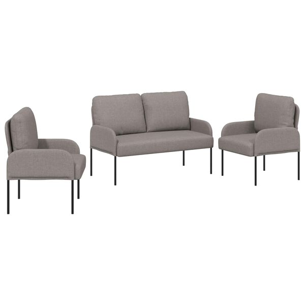vidaXL Setovi sofa 3 pcs Sivo-smeđa 115 x 56 x 80 cm &Scaron;perploča