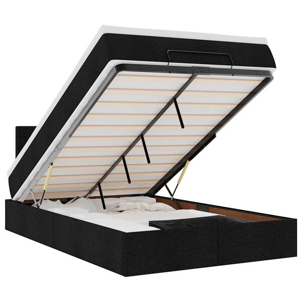 vidaXL Otomanski krevet s madracem crni 120x200 cm tkanine