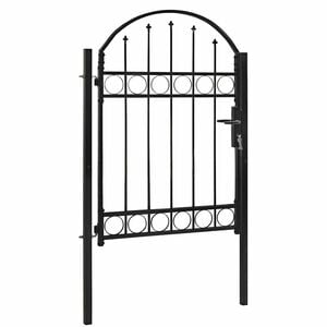 vidaXL Vrata za ogradu ASSEN s lučnim vrhom čelik 100x125 cm crna