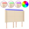vidaXL LED uzglavlje krem 147 x 16 x 118/128 cm od tkanine