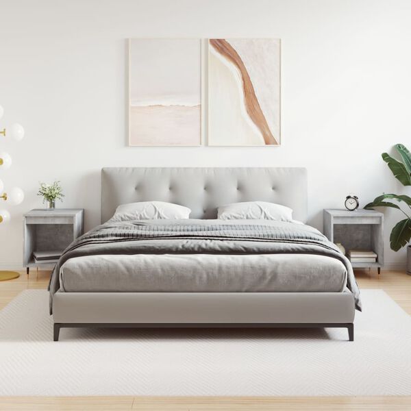 vidaXL Noćni ormarići 2 kom boja betona 40x35x50 cm konstruirano drvo