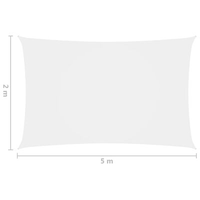 vidaXL Jedro protiv sunca od tkanine Oxford pravokutno 2 x 5 m bijelo
