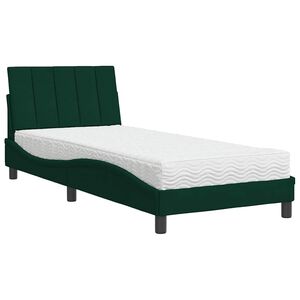 vidaXL Krevet s madracem Hanko tamnozeleni 80 x 200 cm bar&scaron;unasti