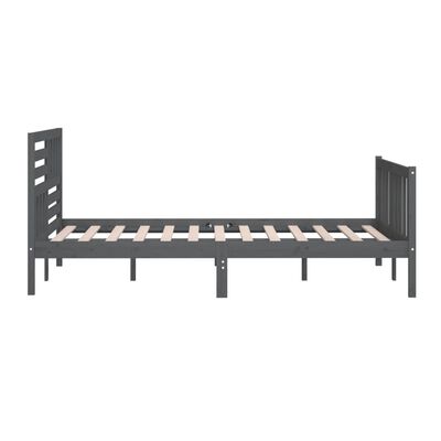 vidaXL Okvir za krevet od masivnog drva sivi 200 x 200 cm
