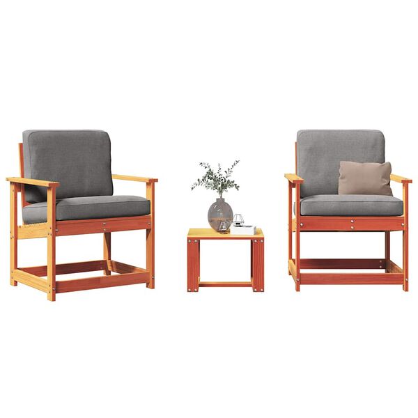 vidaXL 3-dijelna vrtna garnitura voštano smeđa od masivne borovine