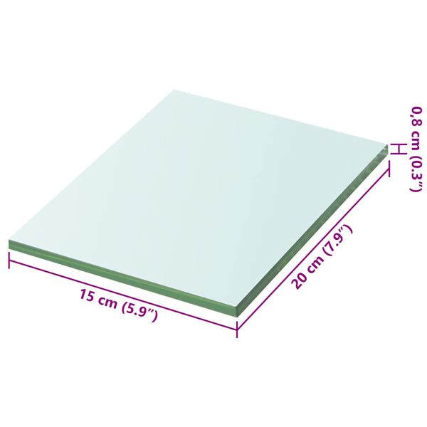 vidaXL Ploče za police 2 kom staklene prozirne 20 x 15 cm