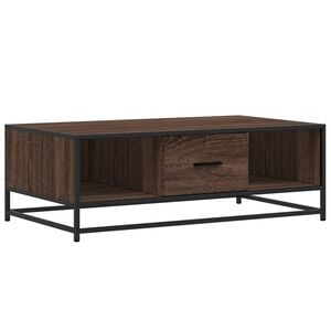 vidaXL Stolić za kavu boja smeđeg hrasta 100x57x35 cm od drva i metala