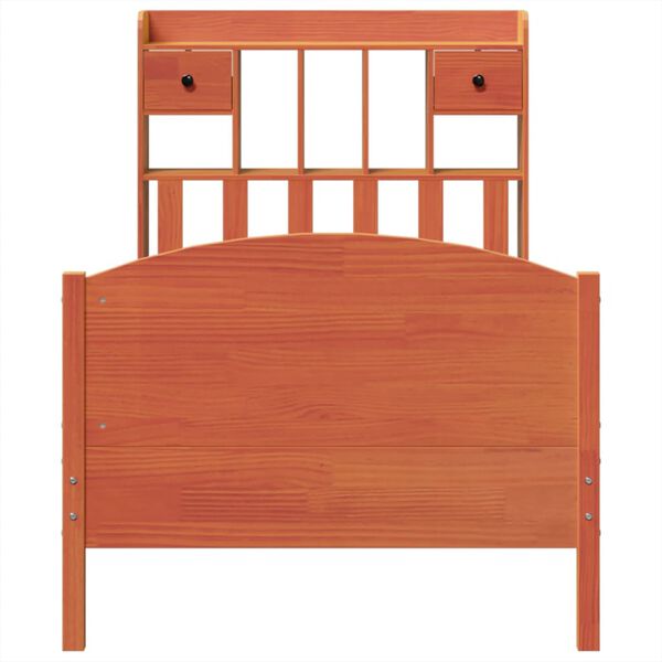 vidaXL Krevet s regalom za knjige bez madraca 100 x 200 cm od borovine