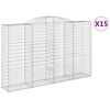vidaXL Lučne gabionske ko&scaron;are 15kom 300x50x180/200cm pocinčano željezo