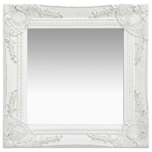 vidaXL Zidno ogledalo u baroknom stilu 40 x 40 cm bijelo