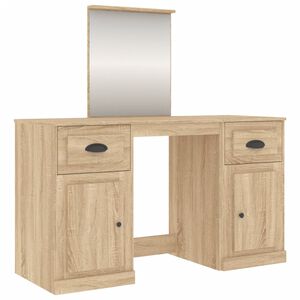 vidaXL Toaletni stolić s ogledalom boja hrasta sonome 130x50x132,5 cm