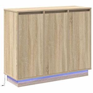 vidaXL LED komoda Sonoma hrast 90 x 32 x 75 cm Konstruirano drvo
