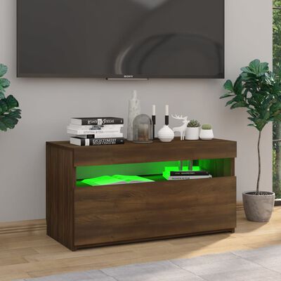 vidaXL TV ormarić s LED svjetlima boja smeđeg hrasta 75 x 35 x 40 cm