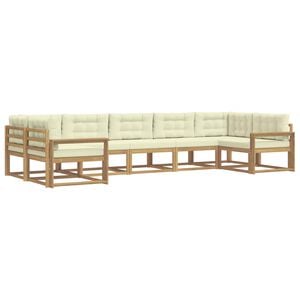 vidaXL Set vanjskih sofa 7 kom. Bijela i krem