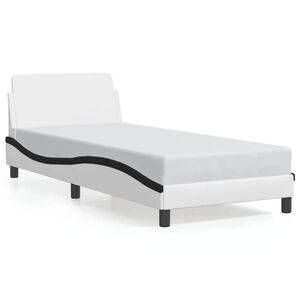 vidaXL Okvir za krevet Dover bijelo-crni 90 x 200 cm umjetna koža