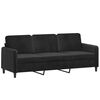 vidaXL 3-dijelni set sofa s jastucima crni bar&scaron;unasti