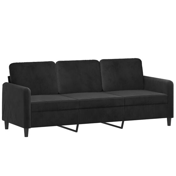 vidaXL 3-dijelni set sofa s jastucima crni bar&scaron;unasti