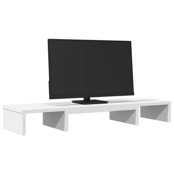vidaXL Stalak za monitor podesivi bijeli 80 x 24 x 10,5 cm drveni