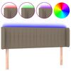 vidaXL LED uzglavlje smeđesivo 147x16x78/88 cm od tkanine