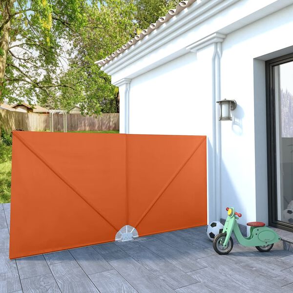 vidaXL Sklopiva bočna tenda terakota 300 x 150 cm