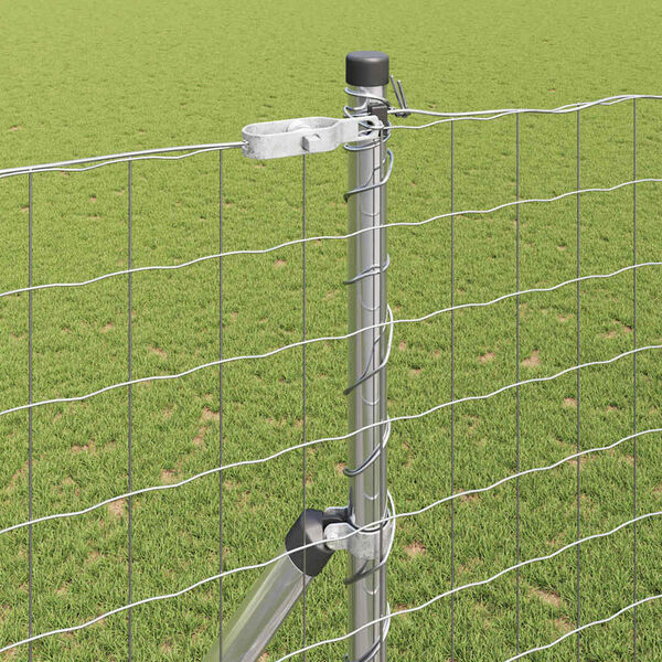 vidaXL Ograda s postovima Srebrno 1,6 x 10 m Čelik i PVC