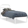 vidaXL Metalni okvir krevet bez madraca s uzglavljem bijeli 75x190 cm