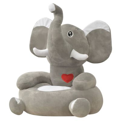 vidaXL Plišana dječja fotelja u obliku slona siva