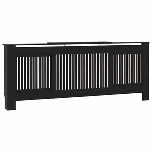 vidaXL Pokrov za radijator konstruirano drvo crni 205 cm
