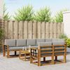 vidaXL Set vanjskih sofa s jastukom 9 pcs Prirodna i svijetlo siva