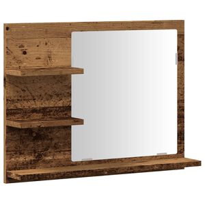 vidaXL Kupaonski ormarić s ogledalom Old Wood 60x10,5x45 cm