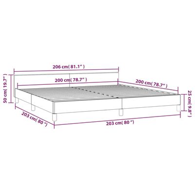 vidaXL Okvir za krevet s uzglavljem krem 200x200 cm od umjetne kože