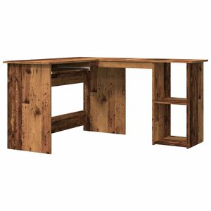 vidaXL Kutni radni stol staro drvo 120x140x75 cm konstruirano drvo