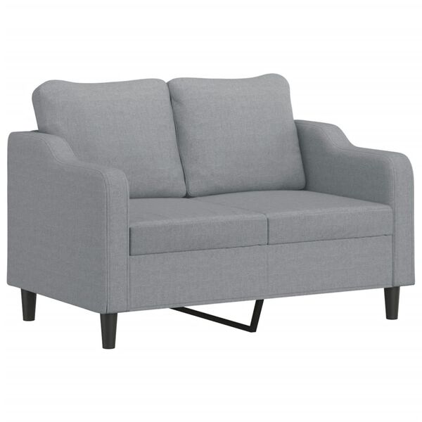 vidaXL 3-dijelni set sofa s jastucima svjetlosivi od tkanine