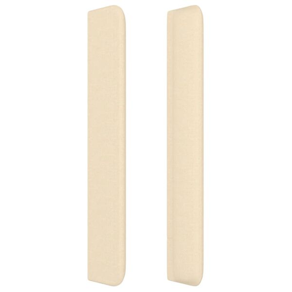 vidaXL Uzglavlje s u&scaron;ima krem 163x16x118/128 cm od tkanine