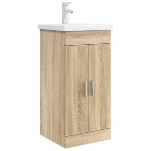 vidaXL Kupaonski umivaonik s sudoperom Hrast sonoma 42 x 40 x 84,5 cm