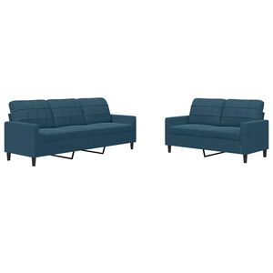 vidaXL 2-dijelni set sofa s jastucima plavi bar&scaron;unasti
